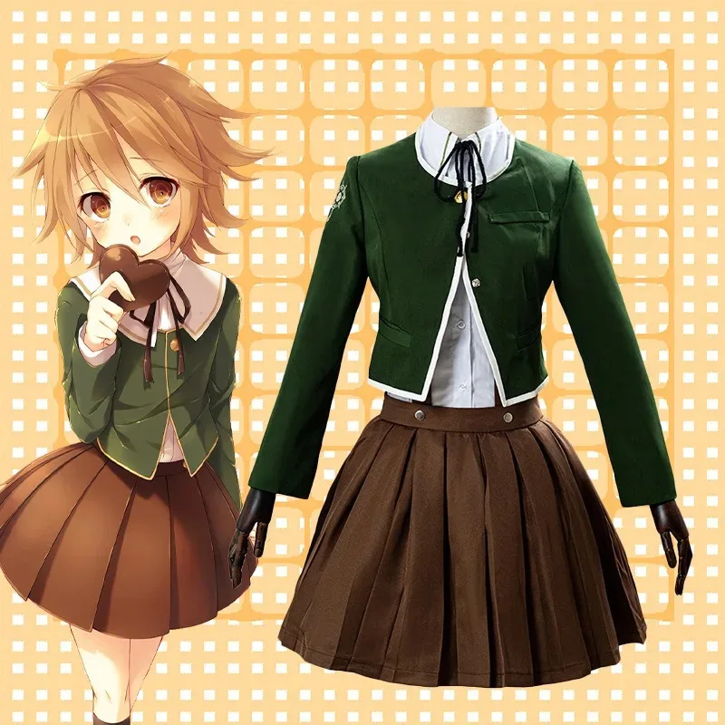 Sisi 2233Anime Danganronpa Chihiro Fujisaki disfraz de Cosplay JK uniforme escolar trajes Falda plisada marrón conjunto disfraces de Halloween f