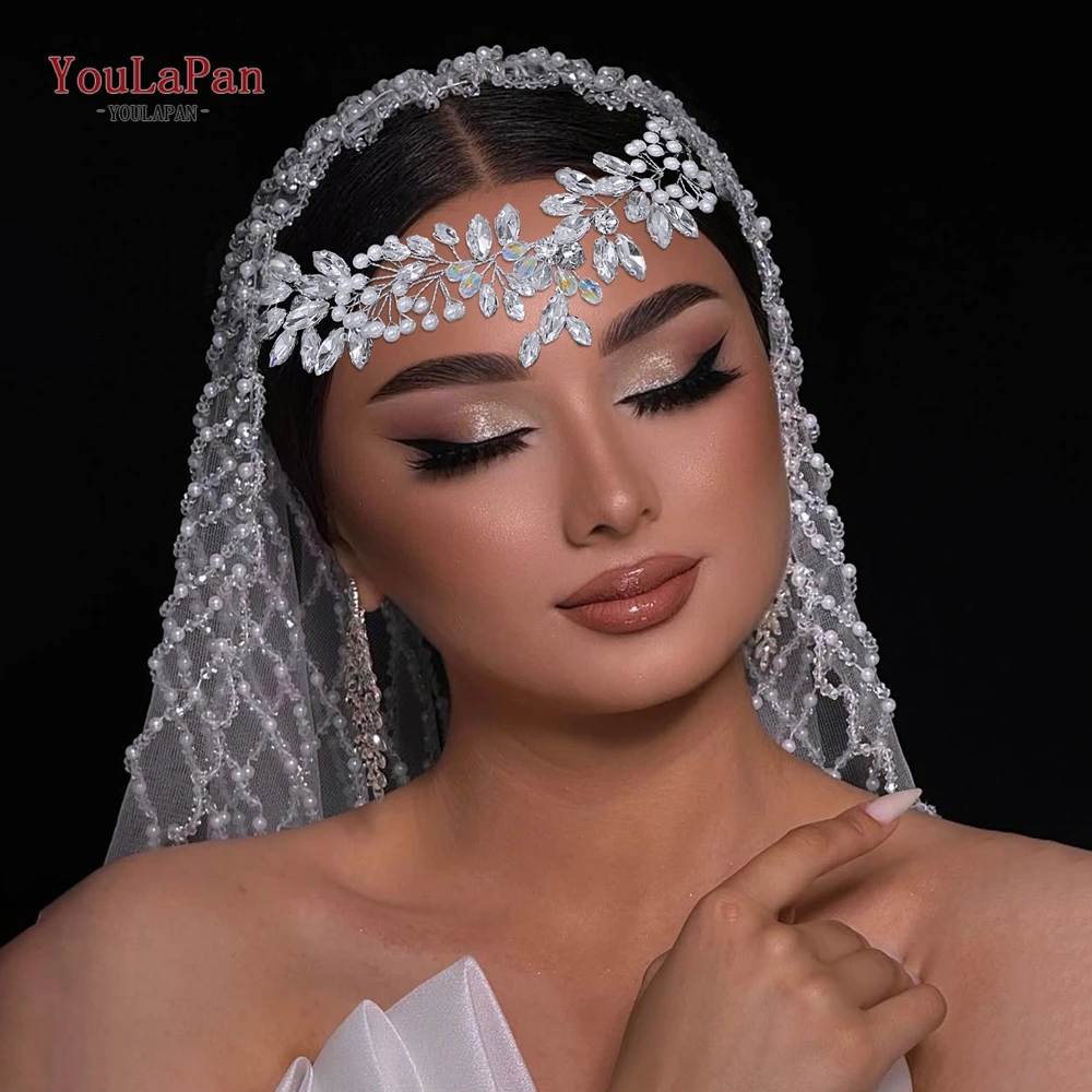 

TOPQUEEN Wedding Bridal Headpiece Rhinestone Headband Pearl Bride Hair Accessories Bridesmaid Hair Band Jewelry Hairwear HP874