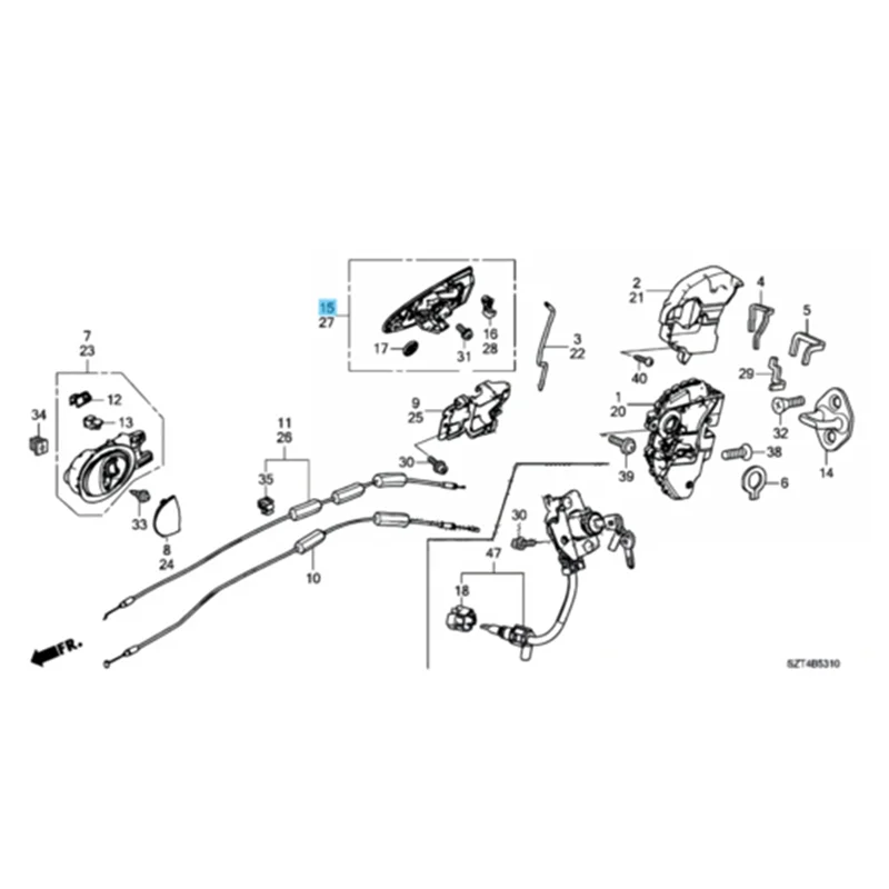 Right Side Door Outer Handle Assy No Key Hole for Honda CRZ CR-Z ZF1 ZF2 2011-2015 72141-SZT-003ZE RH