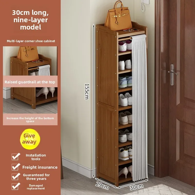 

Multi-functional Entry door shoe cabinet small narrow multi-layer seam rack dormitory rental room shoe rack