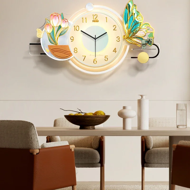 Luxury Paintings Wall Clock Digital Large Girl Modern Wall Clock Luminous Led Duvar Saati Home Decorating Items