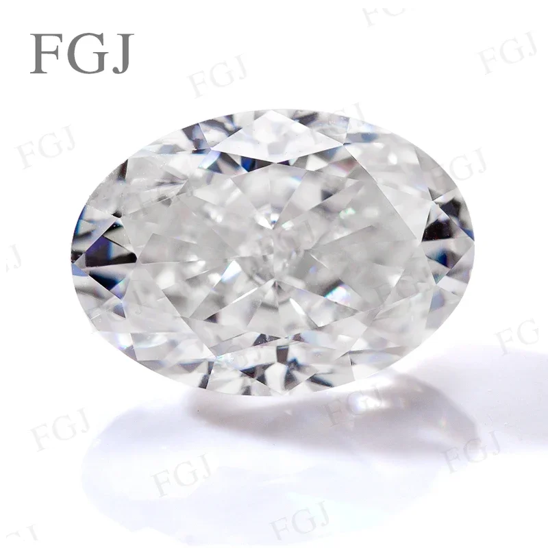 Top Moissanite Oval Crushed Ice Cut VVS1 Loose Stone With GRA Certificated D White For Jewelry Making Beads Premium Gemstone