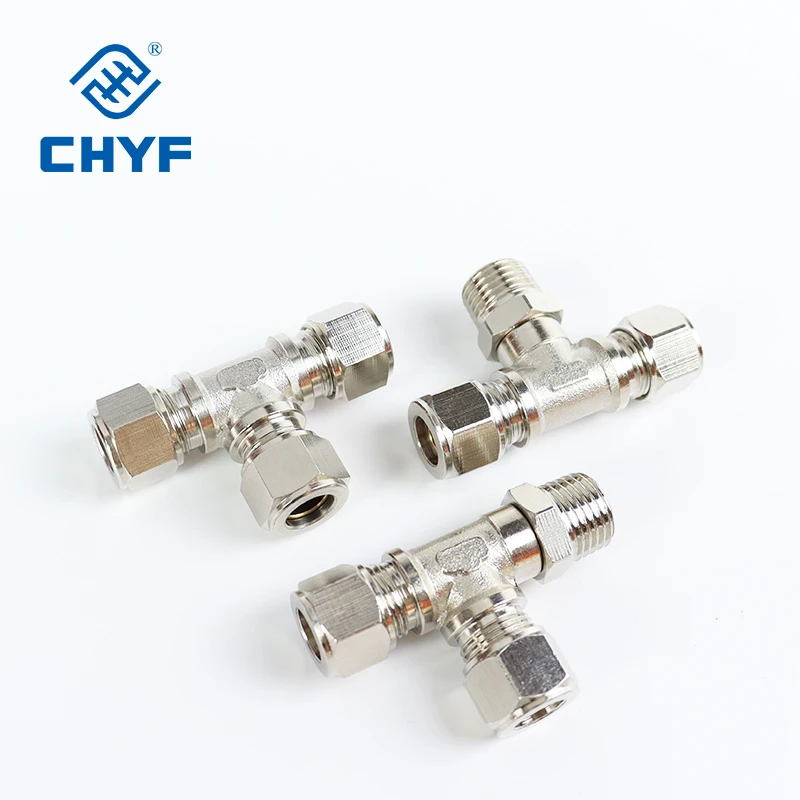 PE TKT Series Brass Pipe fittings Quick Mini Connector T-shaped tee joint Pneumatic Connectors brass fittings