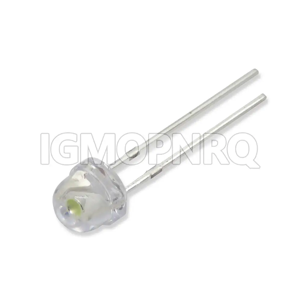 麦わら帽子用の透明なダイオード,5mm,白,赤,緑,青,黄色,紫,新しい100個