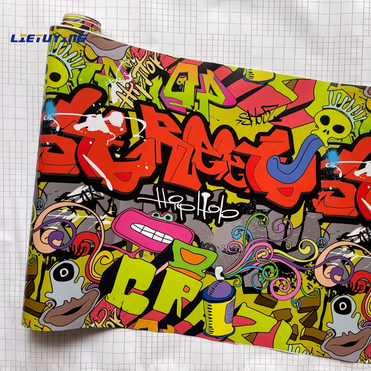 Cartoon Graffiti Vinyl Film Self-Adhesive Car Sticker Packaging Foil Motorcycle Bike Laptop Skin DIY Wrap Film