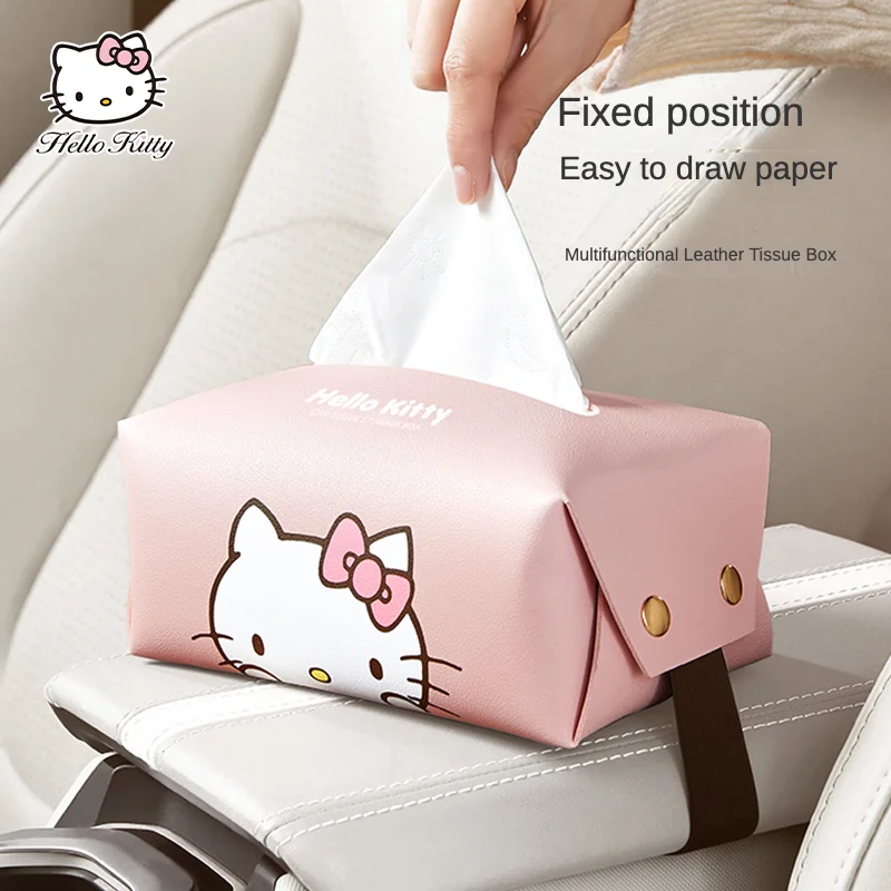 

Hellokitty Car Decoration Tissue Box Cover Cute Armrest Box Car Sunshade Hanging Carton