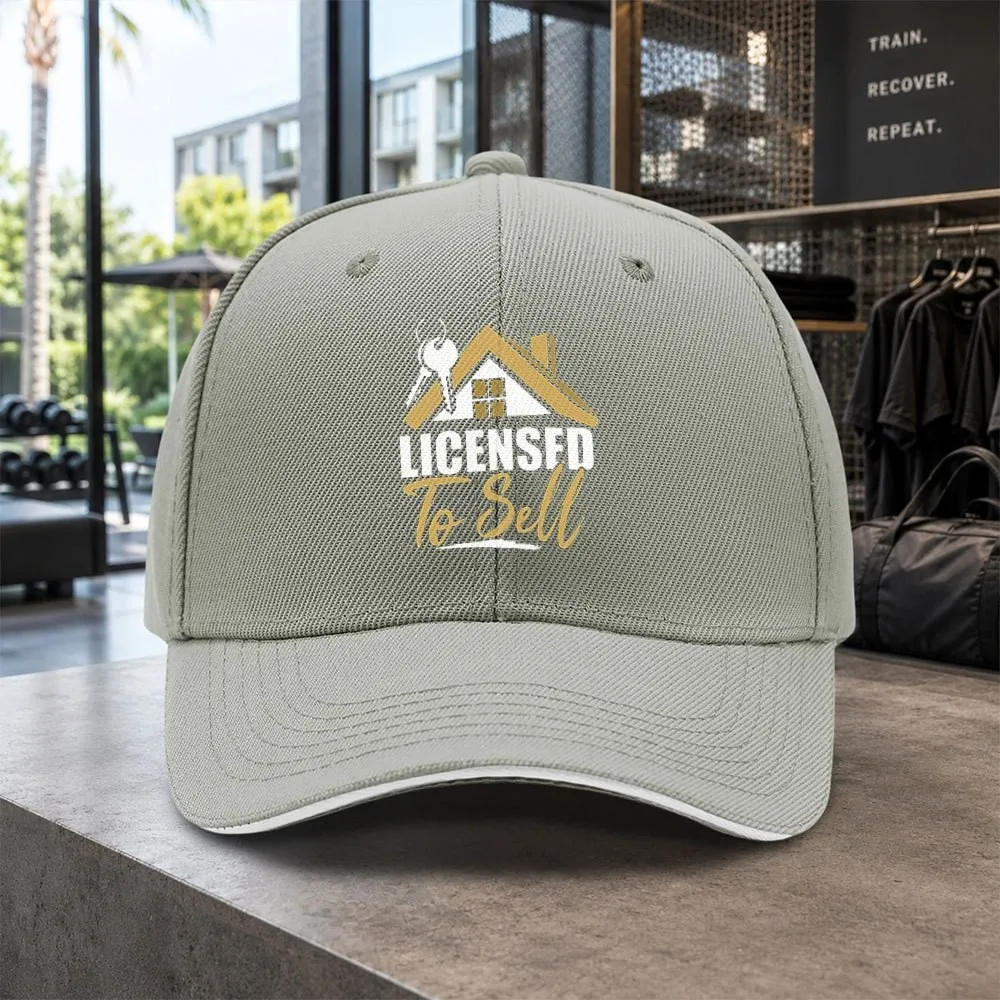 Licensed To Sell Real Estate Graphic Baseball Cap Adjustable Unisex Hat for Agents Casual Wear