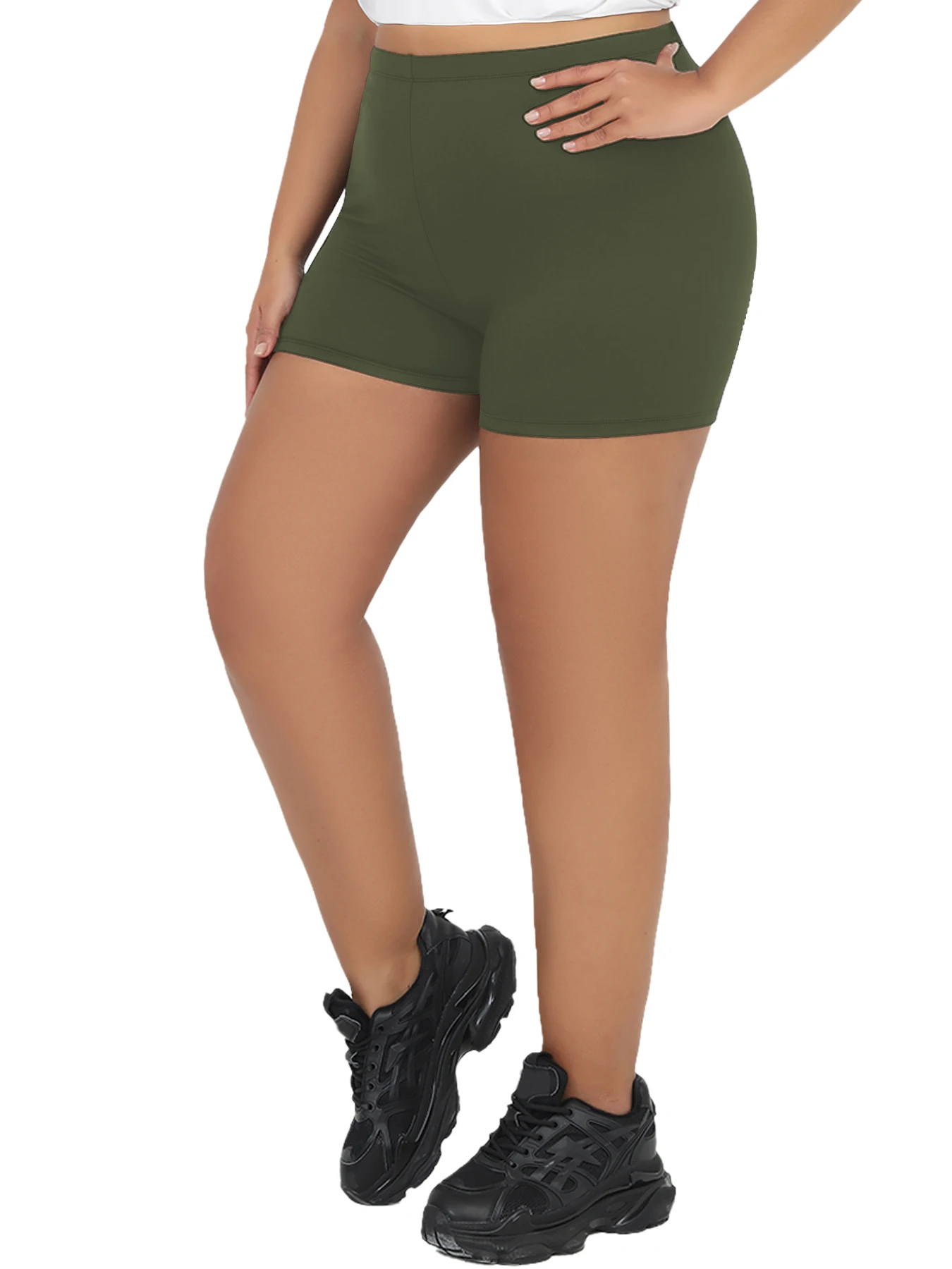 

Plus Size High Elasticity Sports Shorts Biker Shorts For Women Super Soft Yoga Running Push Up Gym Fitness Women's Activewear