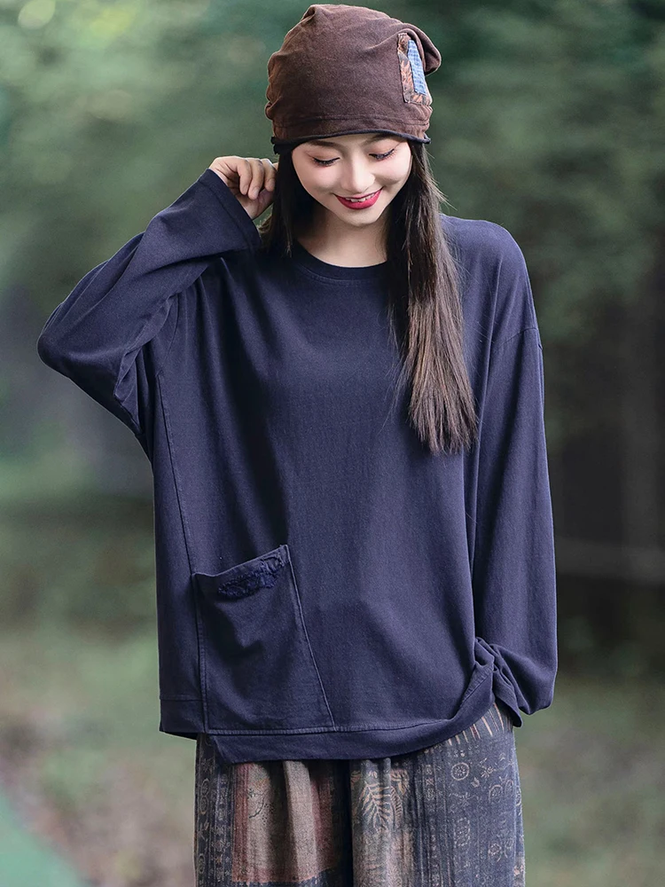 Max LuLu Autumn Korean Fashion Tops Womens Loose Casual O Neck Tee Shirts Ladies Classic Harajuku Vintage Design Cotton Clothes