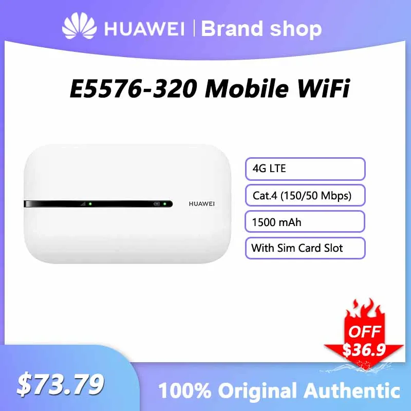 ปลดล็อคหัวเว่ย E5576-320มือถือ WiFi 150Mbps, เราเตอร์4G LTE กลางแจ้งแบบพกพาพร้อมช่องใส่ซิมการ์ด E5576-322ช่องฮอตสปอตกระเป๋า