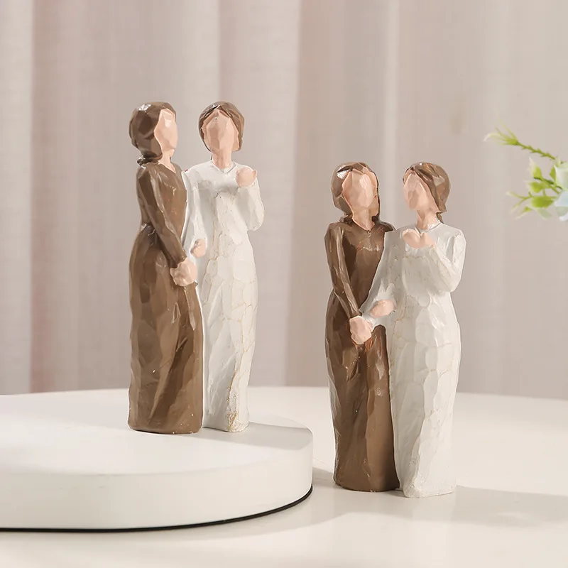 

Sisterhood Character Statue Resin Ornaments, Holiday Commemorative, Home Entrance, Bookcase, Desktop, Decorative Crafts, 2Pcs