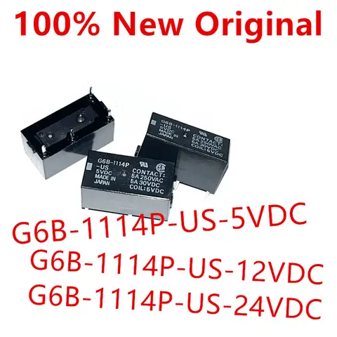 10piece  G6B-1114P-US-5VDC 、G6B-1114P-US-12VDC 、G6B-1114P-US-24VDC  DIP-4  5A  New Power Relay  G6B-1114P-US DC12  DC24