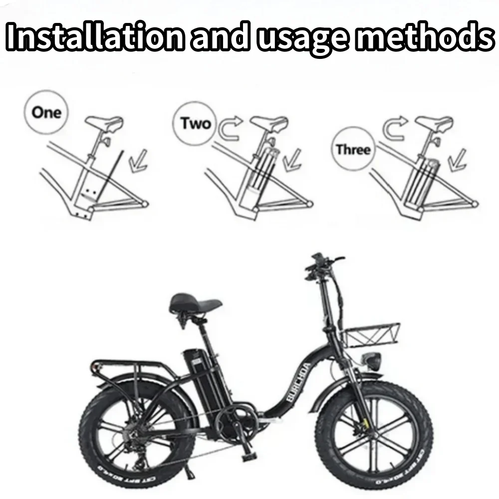 52V 20000mAh Li-ion Battery Pack For Silver Fish Style Electric Folding Bicycle With Aluminum Case Anti-theft Lock