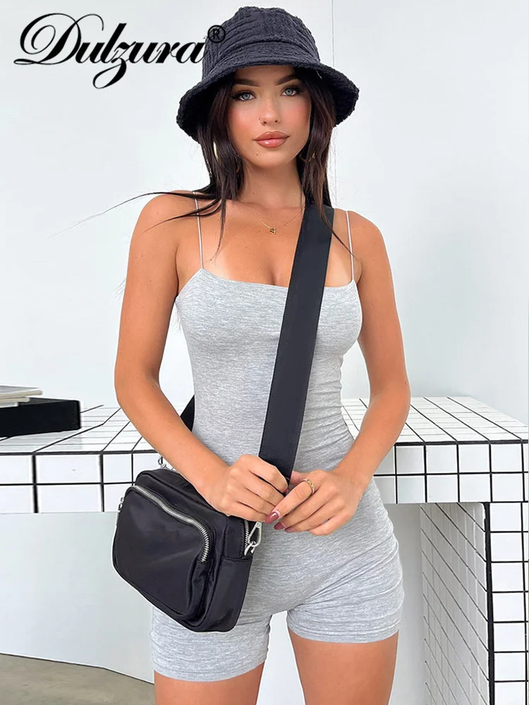 Dulzura Sommer Sexy Y2K Kleidung Sleeveless Backless Bodycon Dünne Overall Für Frauen 2023 Club Sportliche Streetwear Strampler Outfits