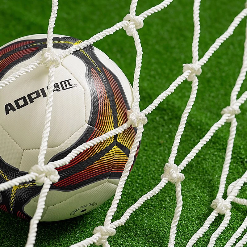Venta al por mayor de redes de portería de repuesto de fútbol estándar, redes de entrenamiento blancas sin postes