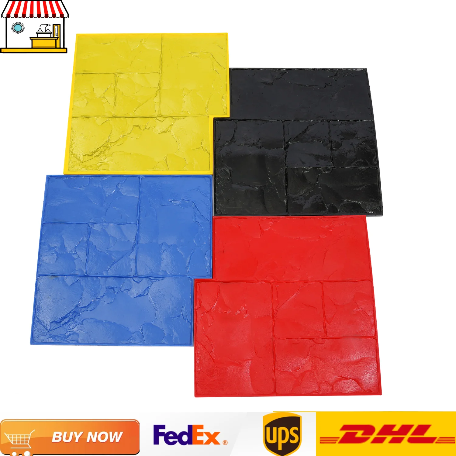 

4 шт., 24 дюйма, бетонный бесшовный коврик для штампов | Бетонный цементный настенный коврик DIY форма для тротуарной плитки