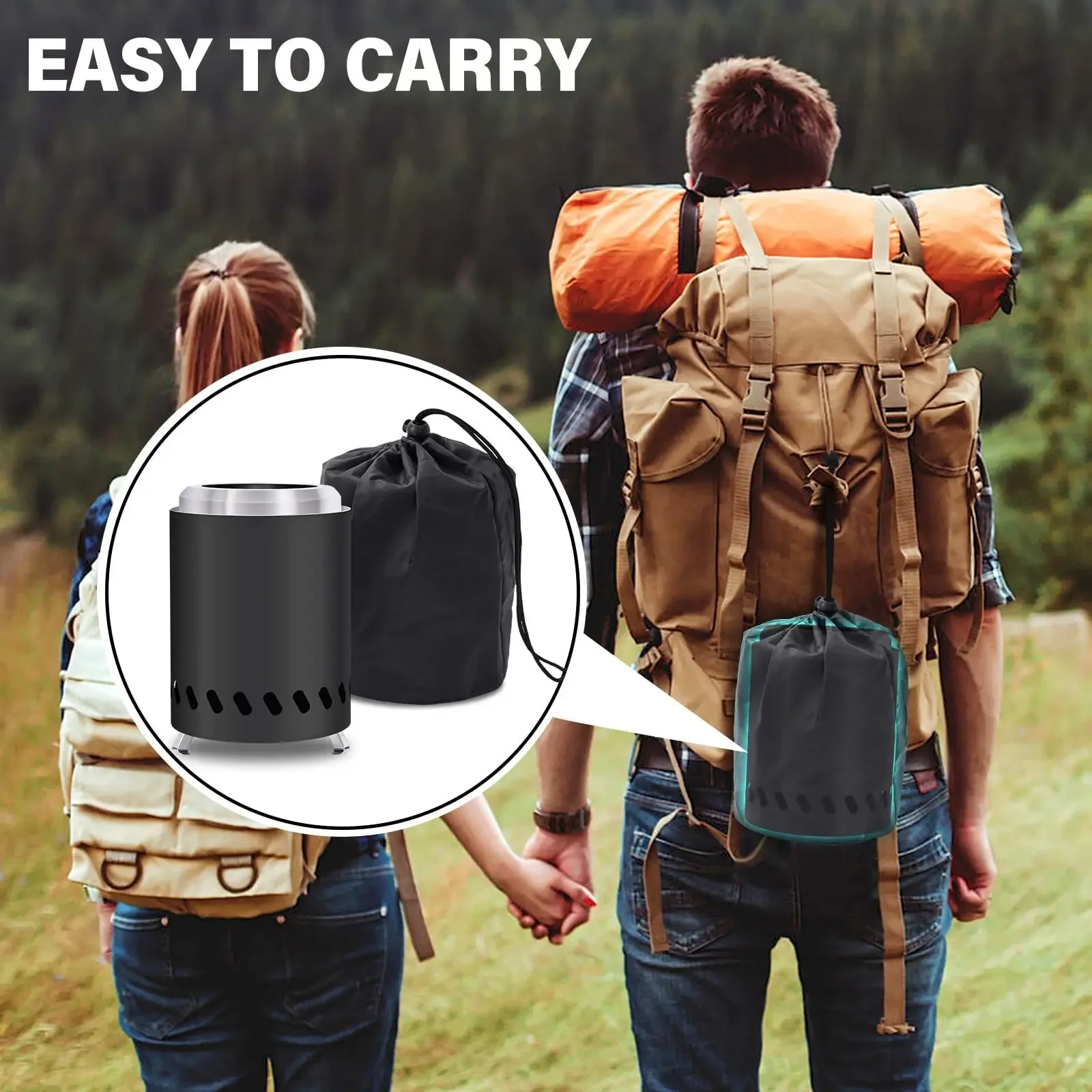 

Портативная мини-печь для кемпинга, не курить, подходит для внутреннего и наружного использования, идеально подходит для кемпинга, тепла сада