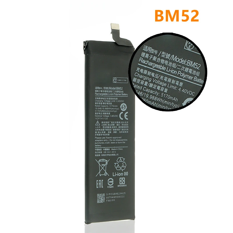 For Xiaomi Mi Note 10 Lite Mi Note 10 Pro  CC9pro CC9 Pro Battery BM52 5170mAh Battery