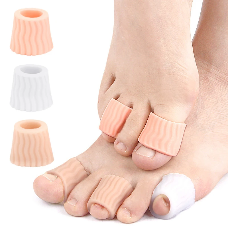 

1Pair Thumb Toe Tube Silicone Gel Overlap Corns Blisters Corrector Orthotics Protector Bunion Foot Pain Relief Foot Care Tools