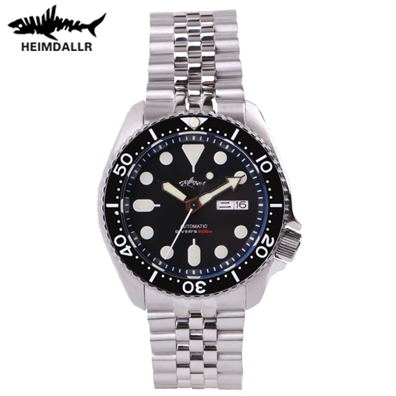 HEIMDALLR Mens Watches NH36 Movement Sharkey Skx007 Ceramic Bezel 200M Water Resistance Automatic Mechanical Dive Watch for men