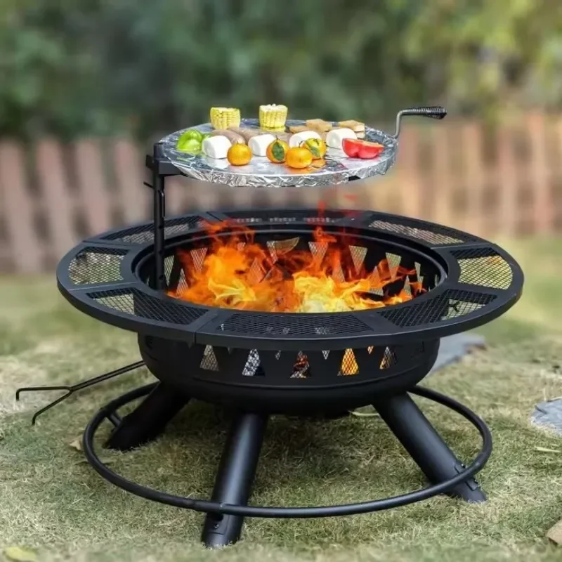 2026 Hot Sale 2026 Outdoor Iron Fire Pit for Garden Fire Celebration with Extra Strong Forged Feet and Vintage Bowl Style