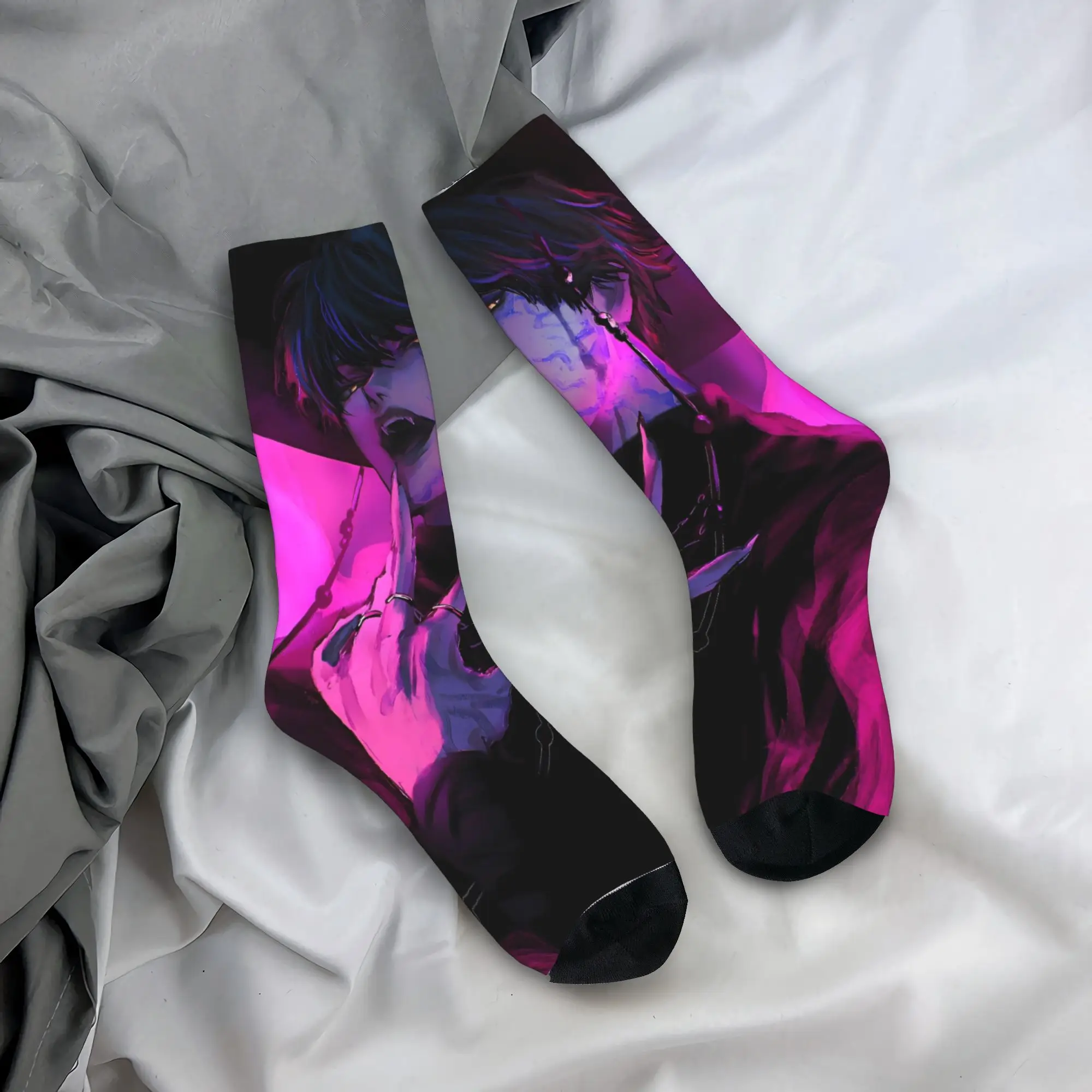 

Мужские носки унисекс kpop Demon Hunters Huntrix, зимние забавные удобные носки, дизайнерские нескользящие носки для скалолазания