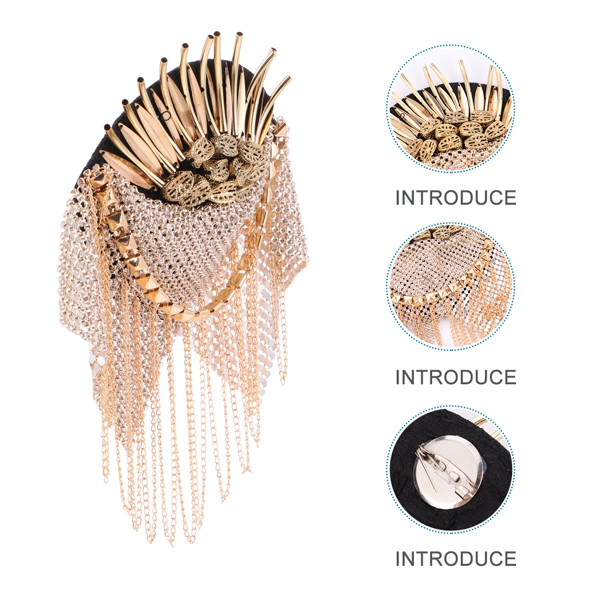 1 pz Spallina per spalla con nappa per spilla sul petto per spalla Accessorio di moda fresco Frangia Spallina Decor Regalo in stile unico
