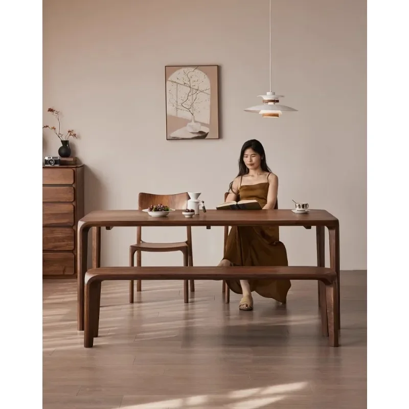 

Solid wood dining table antique desk household living room tea table walnut solid wood long table rectangular