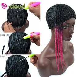 Braided Cornrow Wig Caps for Crochet Hair Braids Wigs Making Breathable and Easier Sew in Weave Glueless Wig M Size Color Black