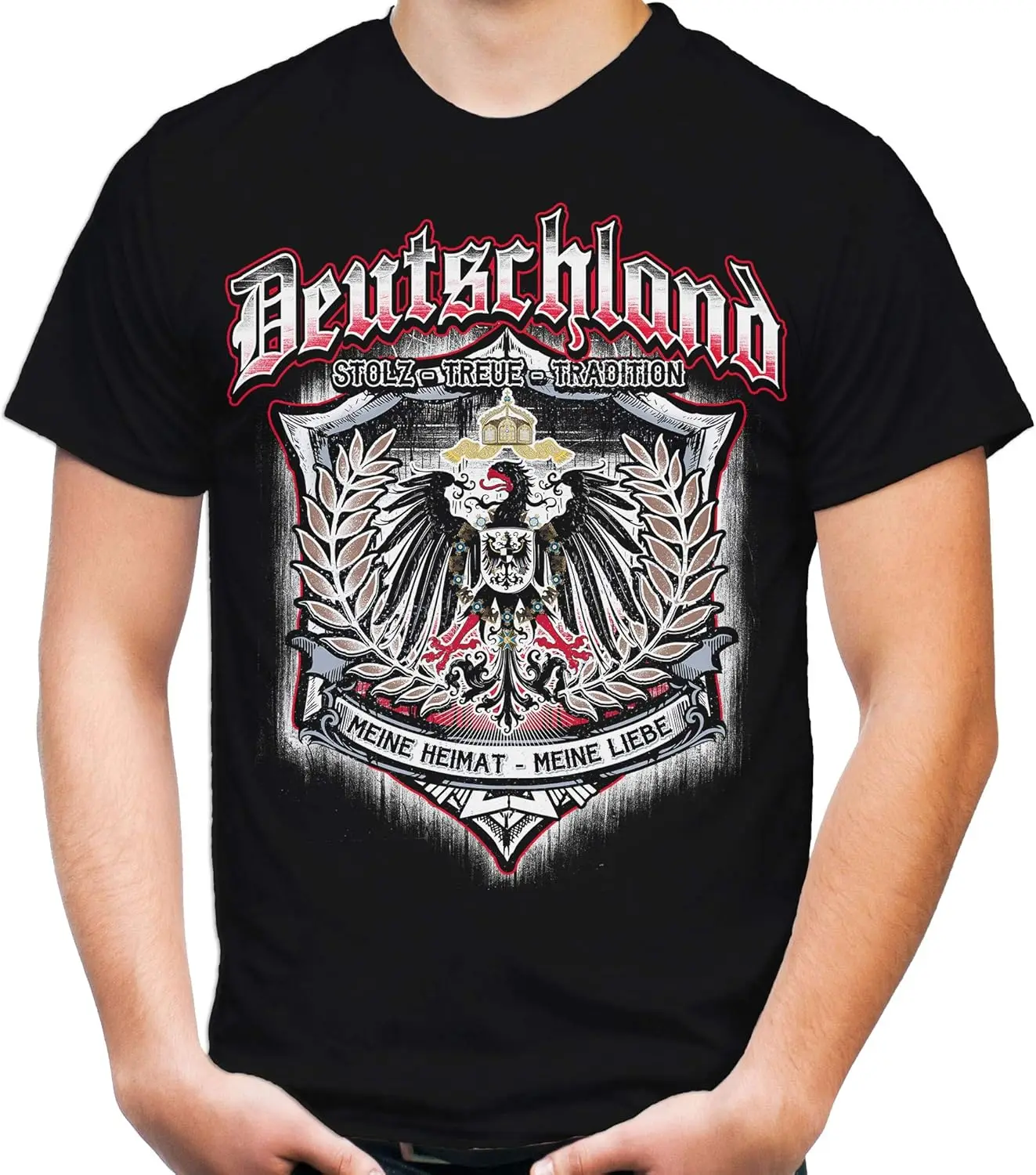 German Empire of Prussia Eagle Coat of Arms Deutschland T-Shirt 100% Cotton O-Neck Short Sleeve Summer Casual Mens T-shirt