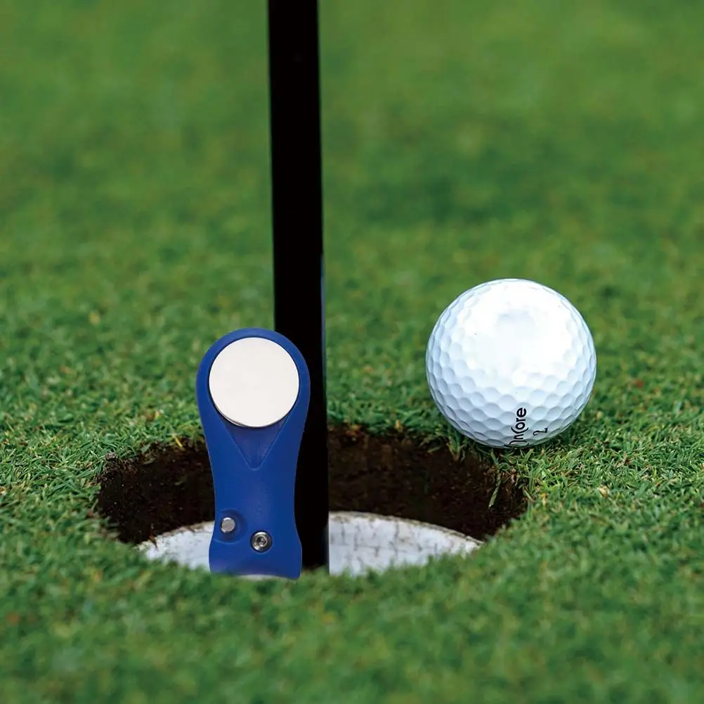 

Складной инструмент для ремонта гольф-полей из нержавеющей стали: вилка для выравнивания газона, легкое вставление в грунт, маркер для мяча, аксессуары для гольфа