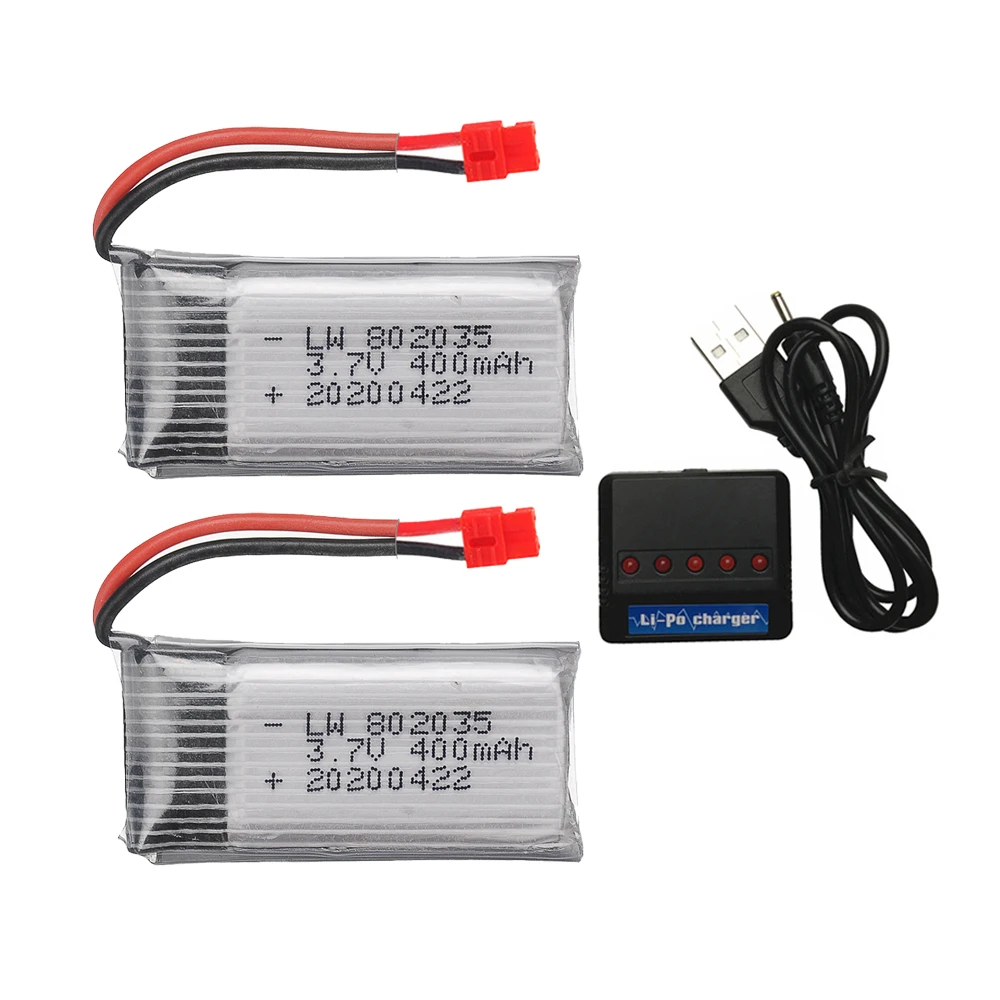 3.7V 400Mah Lipo Pin + Bộ Sạc Dành Cho SYMA X15 X5A-1 X15C X15W RC Drone Trực Thăng Phụ Tùng 3.7V Pin Sạc 802035