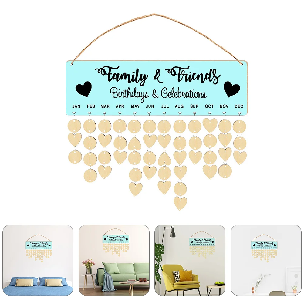 

Birthday Calendar Memo Wall Plaque Wood Reminder Board for Home Decoration Family DIY Gift Idea Birthday Wood Calendar