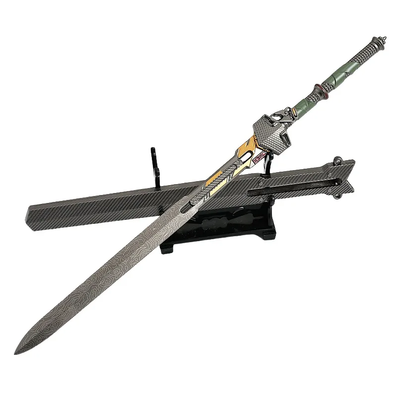 28cm/11.02in Arena Breakout Game Peripheral Three Feet Tactical Sword Weapons Model All Metal Craft Desktop Collections Boy Gift