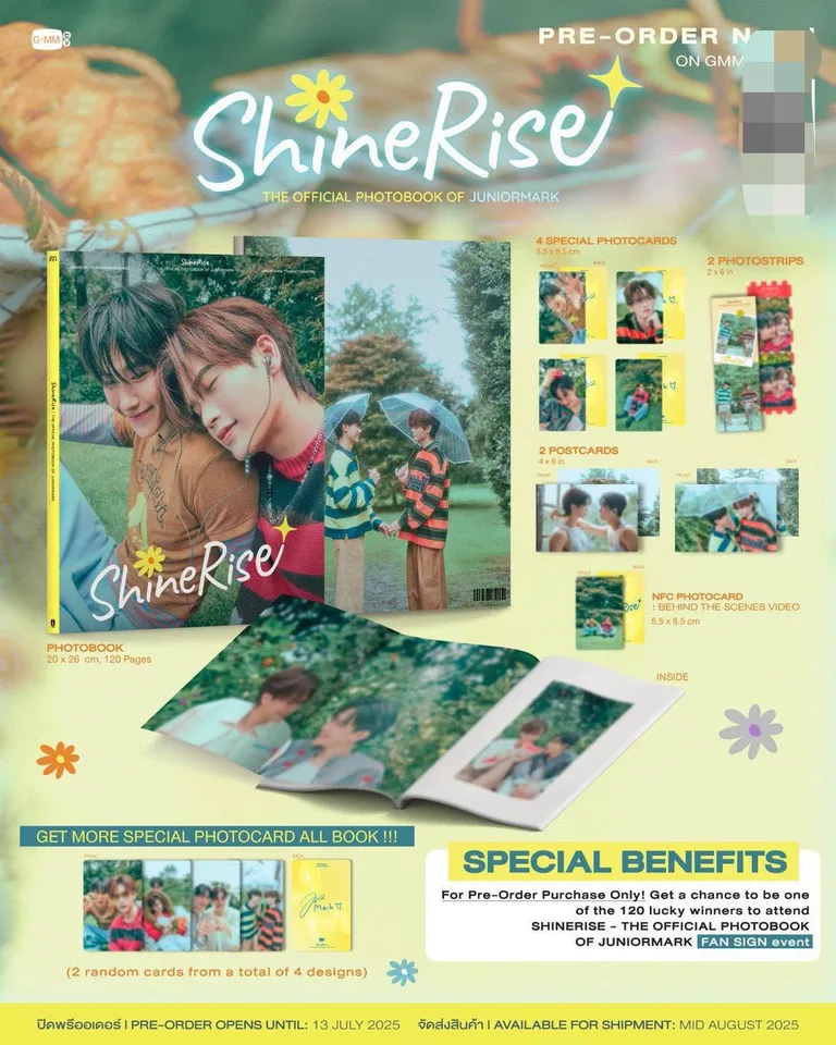 【全特典付】JuniorMark ShineRise Photobook Gmmtv Thai TV Perfect 10 Liners Drama Stills Thai Star Juniormark