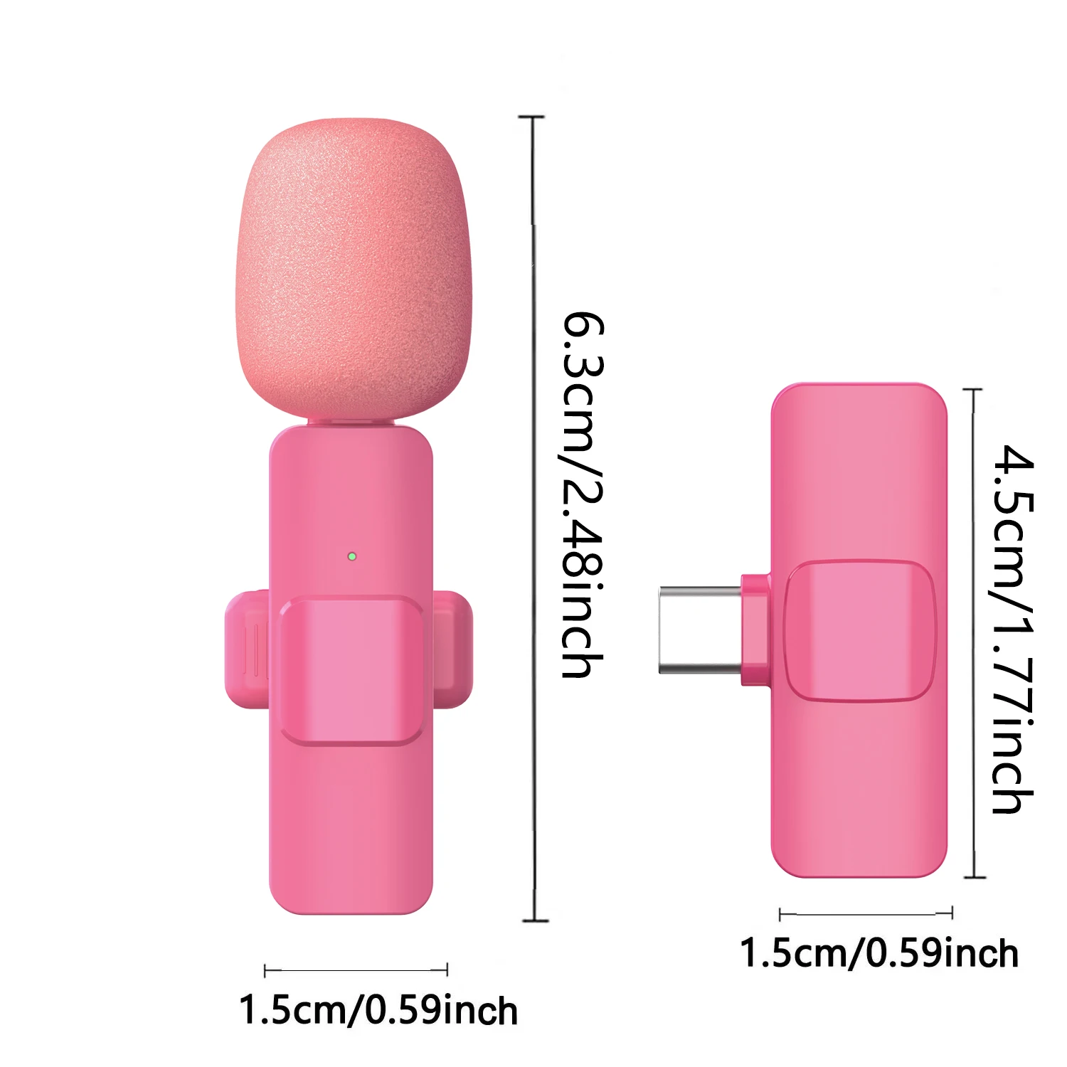 ميكروفون K60 اللاسلكي Lavalier للهواتف الذكية، ميكروفون تشغيل التوصيل لتسجيل الفيديو/الصوت، مشبك على ميكروفون طية صدر السترة للمقابلة