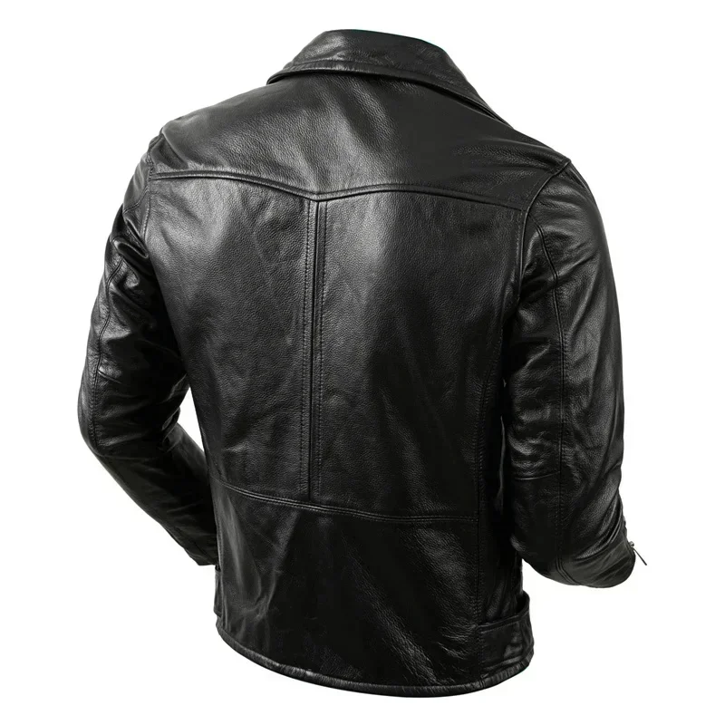 Motorcycle Clothing Mens Real Cowhide Leather Jacket Men's Riding Autumn Coats for Men Biker