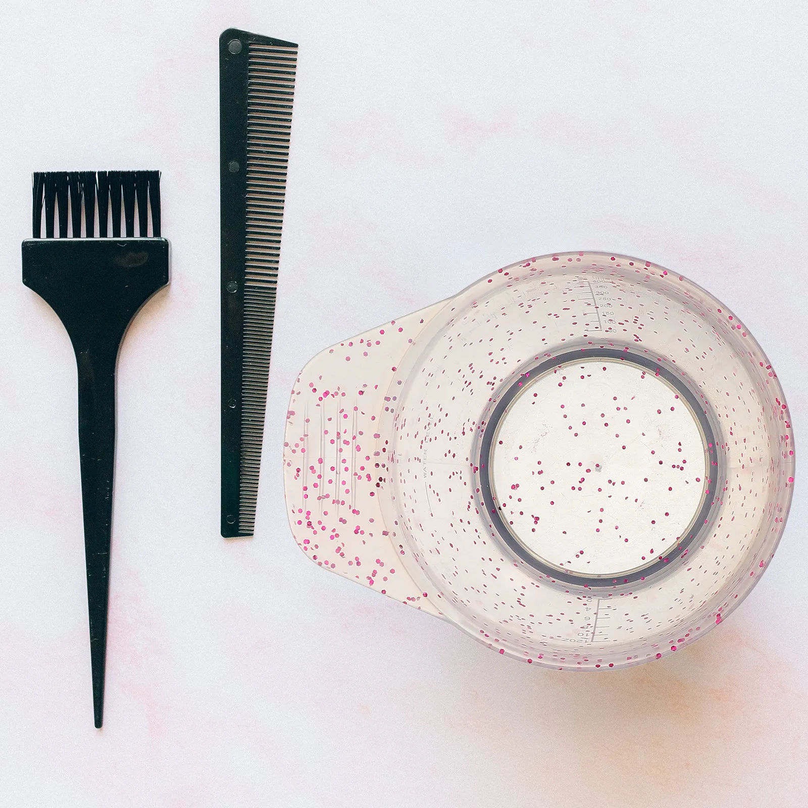 

Большая пластиковая чаша для смешивания краски для волос, для салонов и домашнего использования, стильный дизайн с блестками, удобная и простая в использовании.