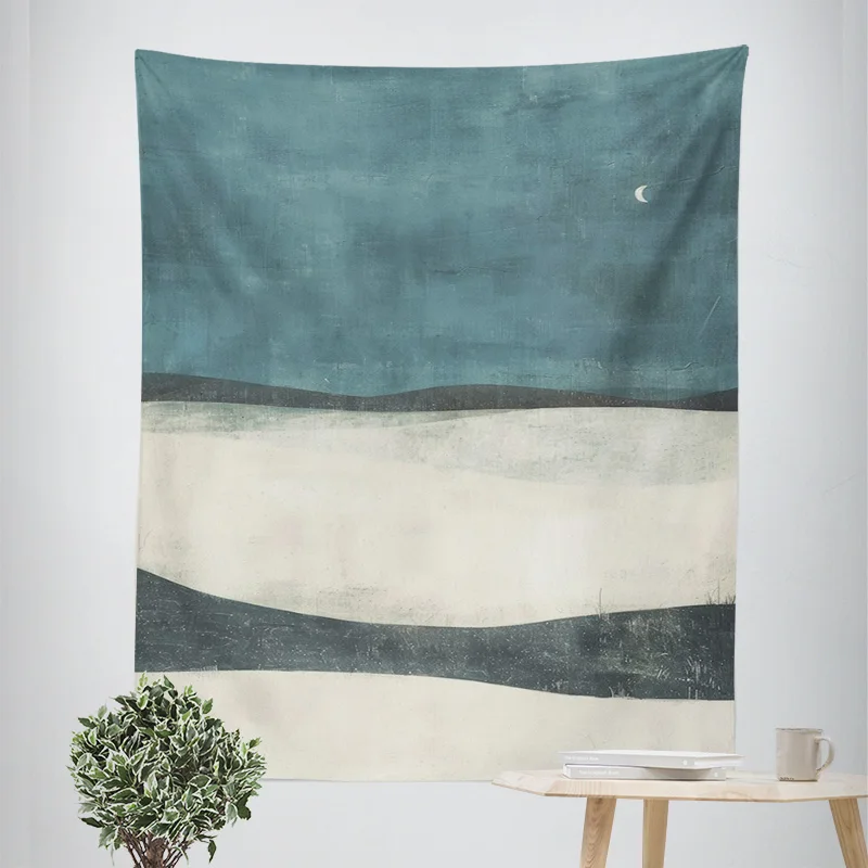 2025 New Morandi Color Ins Style Abstract Art Tapestry Nordic Modern Bedroom Decoration Fabric Cafe Wall Background Cloth