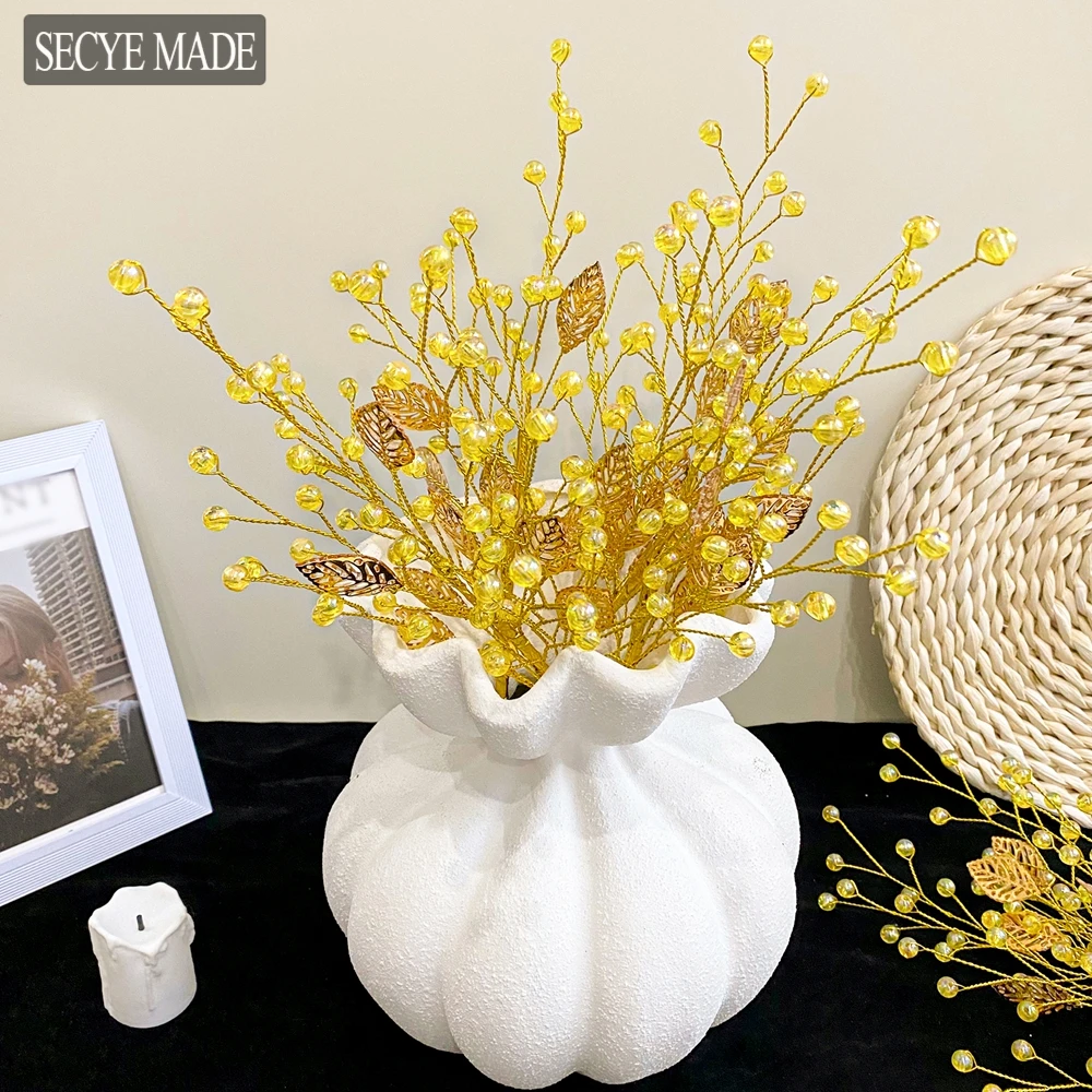 

1/4/7PCS Artificial Wealth Tree Alloy Leaf Fake Flowers Christmas Decor For Living Room Wedding Party Flower Arrangement K106