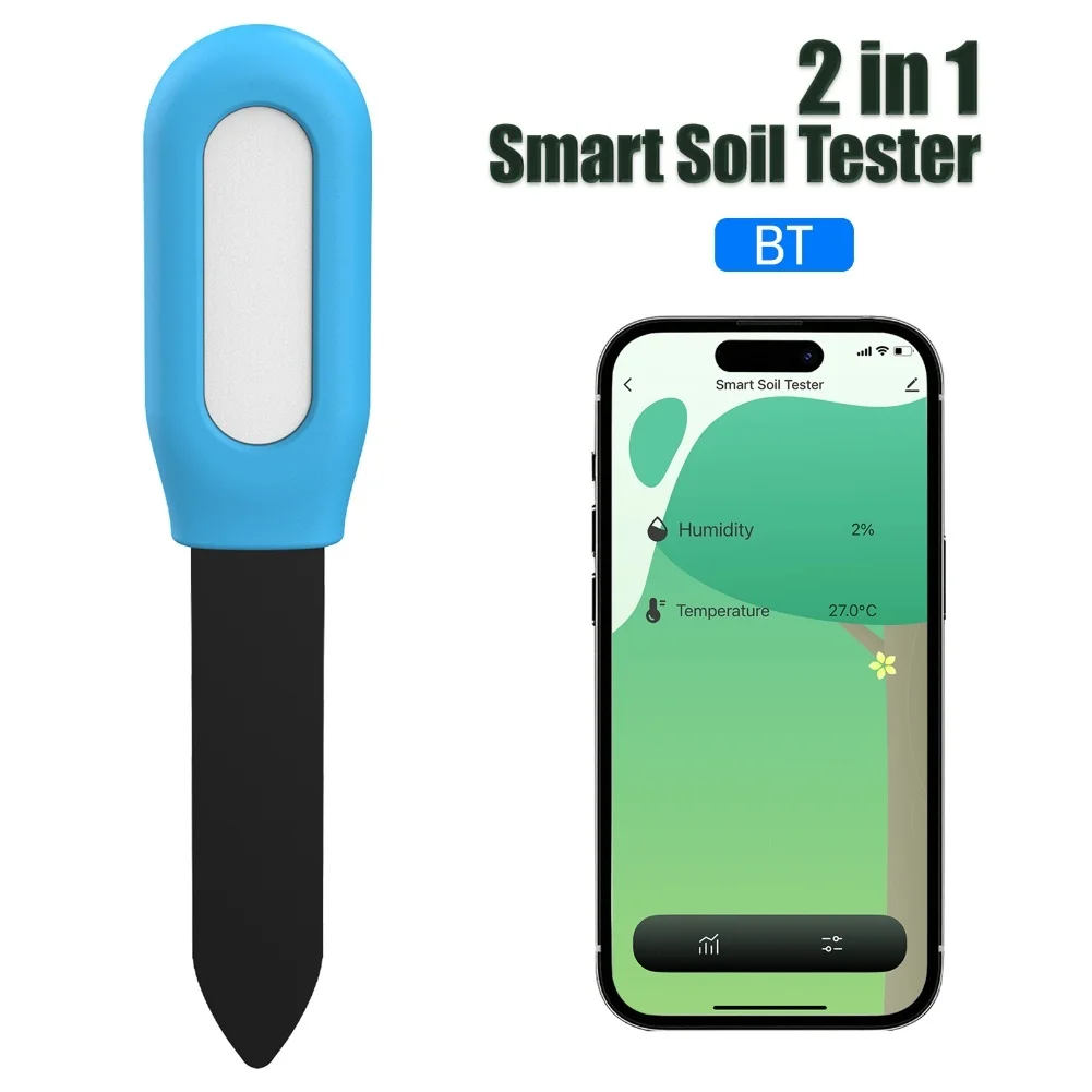Soil Temperature And Humidity Meter PC+ABS Sensor With Real-time Monitoring Historical Records For Garden Greenhouse Lawn Plant