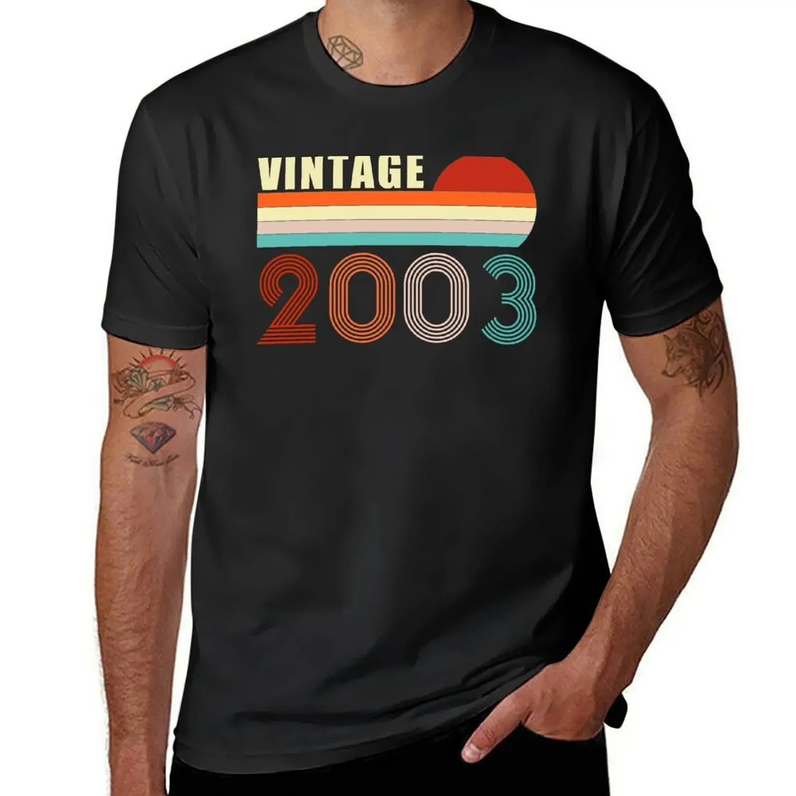 Vintage 2003 17 Years Old 17th Birthday Retro T-Shirt vintage t shirts sweat slim fit t shirts for men