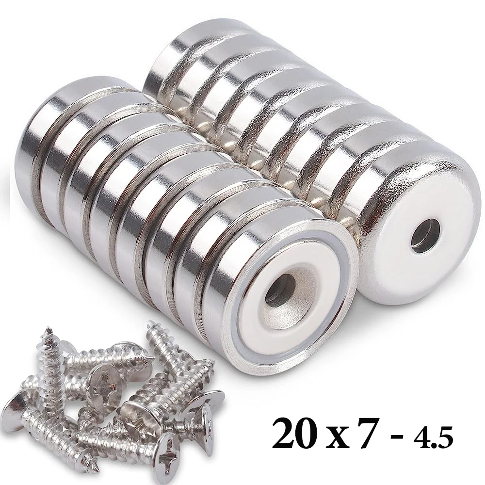 

4-30Pcs 20x7 Hole 4.5mm Neodymium Magnet N35 NdFeB Countersunk Magnets Round Disc Super Powerful Strong Permanent Magnetic Imane