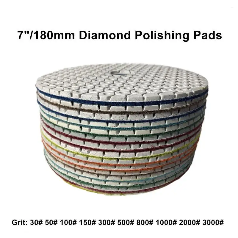 180mm 7 Inch Diamond Wet Polishing Pads for Granite Marble Concrete Stone Grinding Wheel Sanding Disc Abrasive Polish Tools