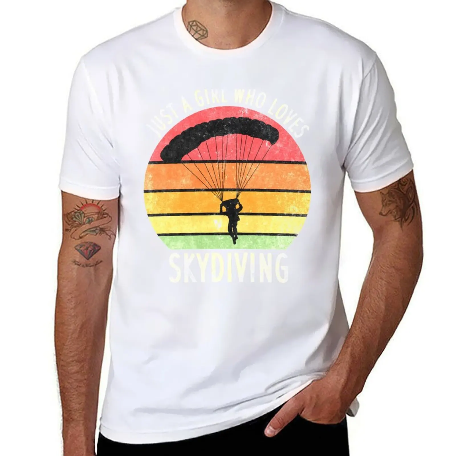 

Just a girl who loves Skydiving T-Shirt t shirts for man graphic funny cotton t shirts man 100% T-Shirt
