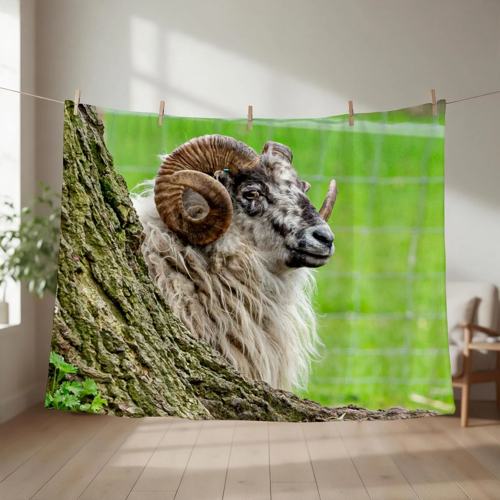 New Boreray Ram Throw Blanket couch cozy soft plush fuzzy picnic outdoor blanket