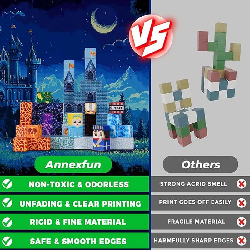 100 SZTUK Edukacyjny Zestaw Klocków DIY Innowacyjne Produkty Puzzle 3D Niebieski Zamek Magnetyczna Magiczna Kostka Klocki Konstrukcyjne Zabawki dla Dzieci