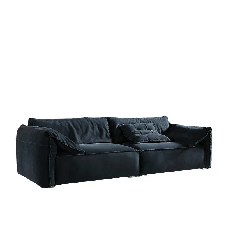 

Frosted leather sofa first layer cowhide living room Italian minimalist sofa down leather elephant ears