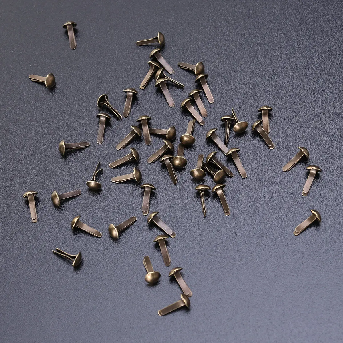 

100Pcs Mini Brads Electroplating Iron Brads 4.5x8mm Bronze Waterproof Rust Resistant Paper Fasteners for Craft Making Office