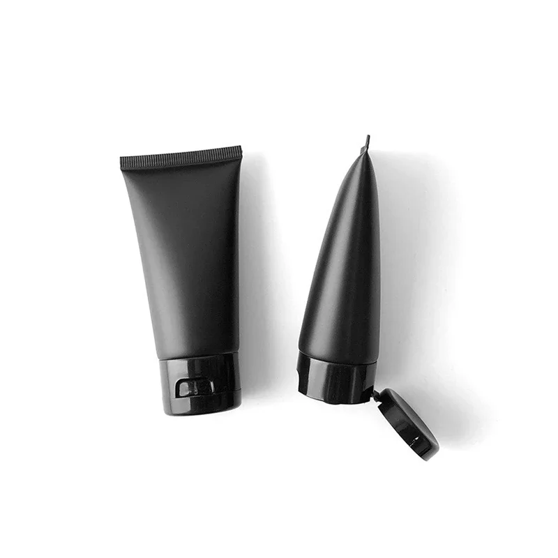 5Pcs 50ml Matte Black Plastic Squeeze Bottles Empty Cosmetics Container Makeup Cream Lotion Travel Packaging Tube Wholesale